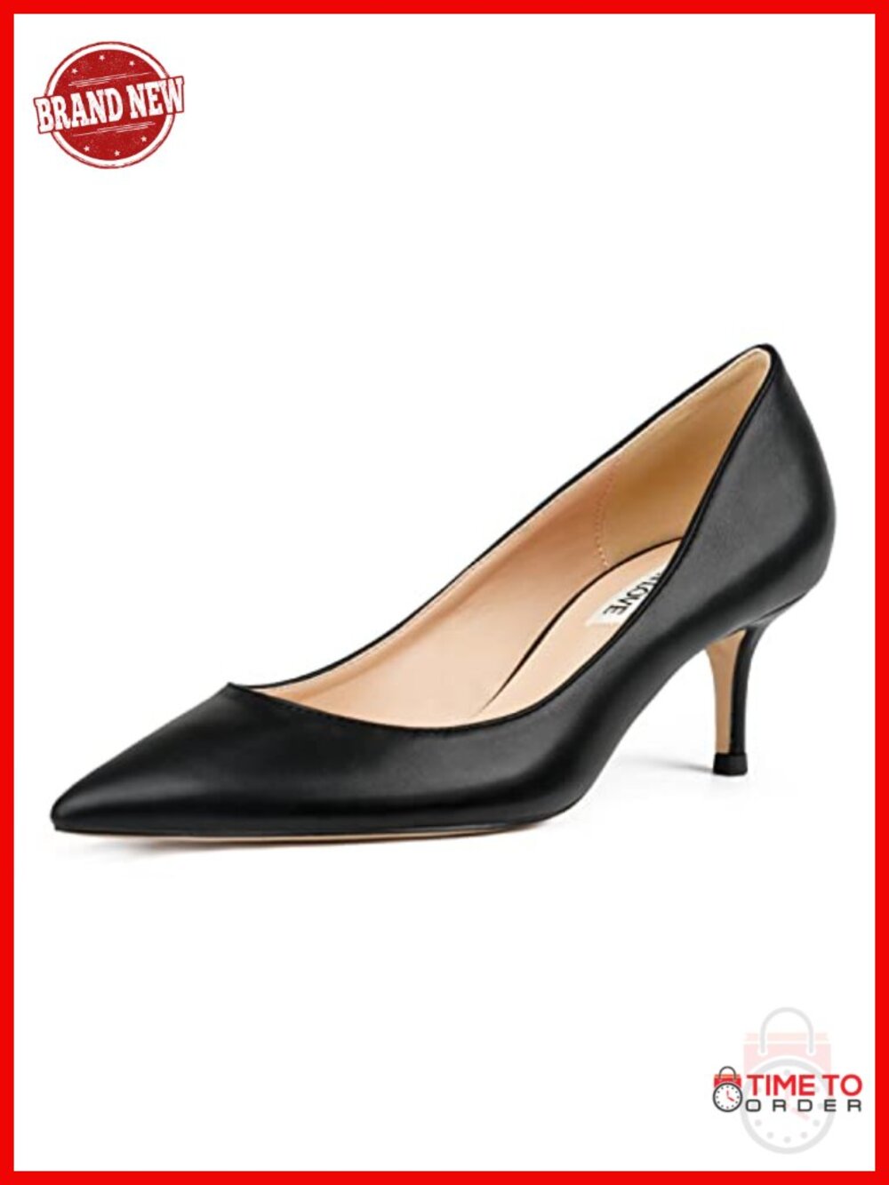 Women's Pointed Toe Kitten Heel Pumps Slip-On Work Dress Shoes